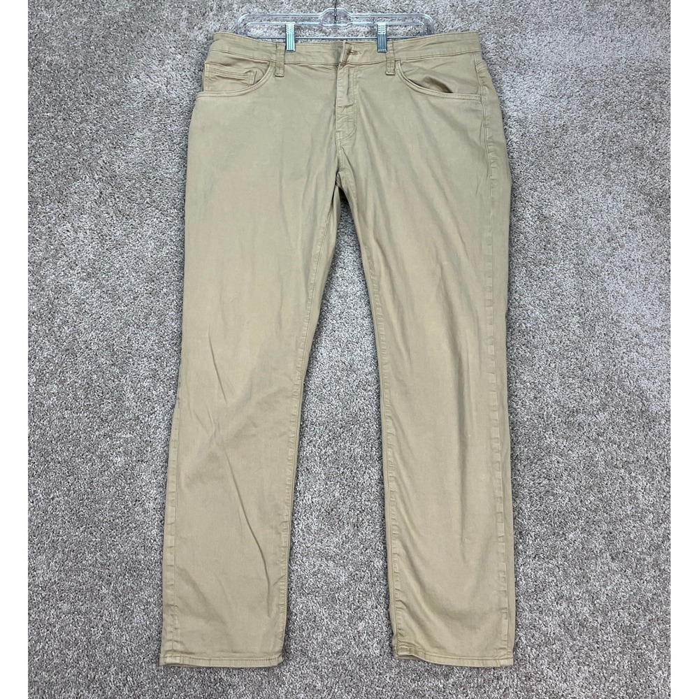 Mavi Marcus Pants Men 36x32 Khaki Tan Slim Straight Leg Stretch Chino Flat Front
